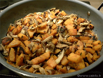 Recette Sauté de pleurotes aux échalotes et patates douces 