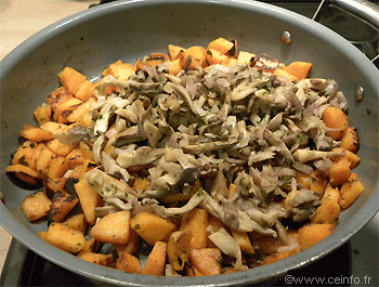 Recette Sauté de pleurotes aux échalotes et patates douces 