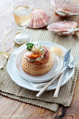 Vol au vent de noix de Saint-Jacques Recette Vol au vent de noix de Saint-Jacques