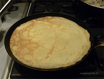 Recette Crêpes roulées au jambon, farce champignons oignons échalotes 