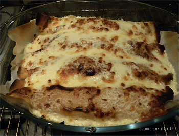 Recette Crêpes roulées au jambon, farce champignons oignons échalotes 