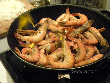 Recette Gambas à l'américaine 