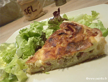 Recette Quiche oignons et lardons 