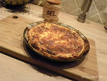 Recette Quiche oignons et lardons 