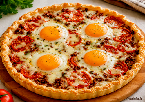 Tarte à la viande hachée et aux œufs Recette Tarte à la viande hachée et aux œufs