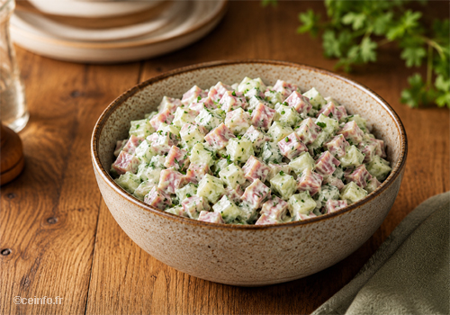 Salade de concombre au fromage frais Recette Salade de concombre au fromage frais