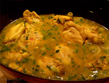 Recette Tajine de poulet aux olives et citron confit 