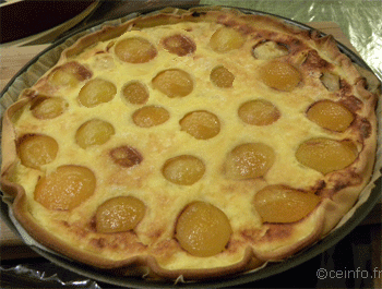 Recette Tarte aux pêches à la crème (ou aux abricots) - Recette [Facile] 