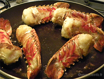 Recette Langoustes à l'armoricaine flambées au Cognac 