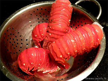 Recette Queue de langouste décortiquée poêlée 