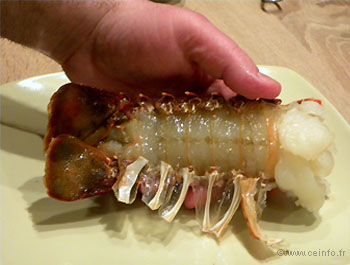 Recette Queue de langouste décortiquée poêlée 