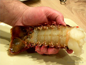 Recette Queue de langouste décortiquée poêlée 