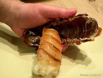 Recette Queue de langouste décortiquée poêlée 