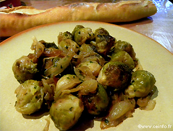 Recette Choux de Bruxelles aux oignons 