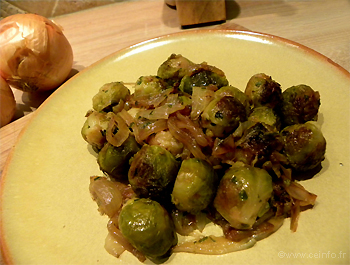 Recette Choux de Bruxelles aux oignons 