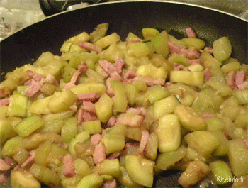 Recette Courgettes aux lardons et crème fraîche- [Recette Facile] 