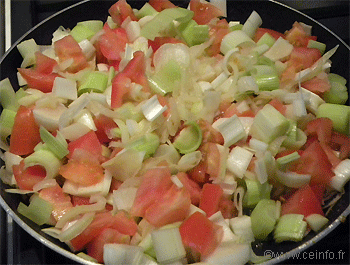 Recette Fondue de poireaux aux tomates 