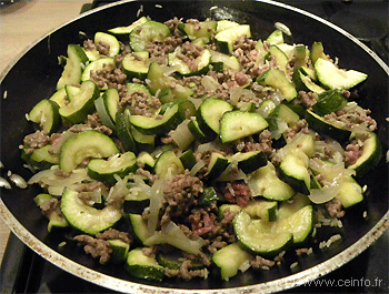 Recette Gratin de courgettes à la viande hachèe 