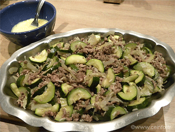 Recette Gratin de courgettes à la viande hachèe 