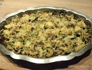 Recette Gratin de courgettes à la viande hachèe 