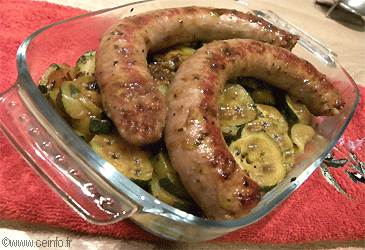 Poelee De Courgettes Aux Saucisses De Toulouse Les Legumes Cuisines