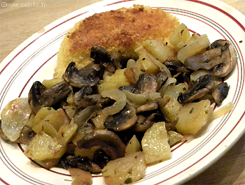 Recette Poêlée de champignons aux pommes de terre 