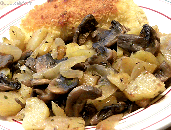 Recette Poêlée de champignons aux pommes de terre 