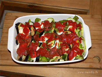Recette Tian sauce tomate et chèvre gratiné 