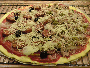 Recette Pizza au chorizo 