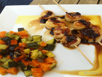 Recette Brochettes de noix de Saint-Jacques 