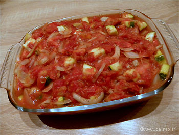 Recette Filet de cabillaud aux tomates et courgettes 