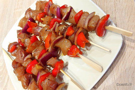 Brochettes de porc en marinade Recette Brochettes de porc en marinade
