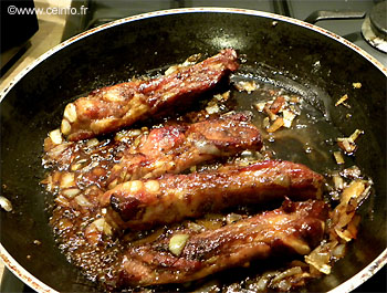 Recette Travers de porc (coustellous) sauce miel et soja 
