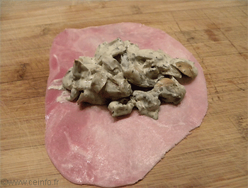 Recette Roulé de jambon aux champignons 