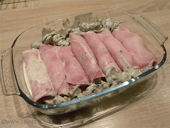 Recette Roulé de jambon aux champignons 