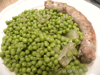 Recette Saucisse de Toulouse aux petits pois [très facile] 