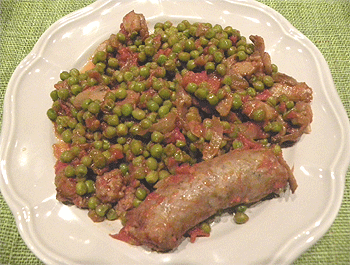 Recette Saucisse de Toulouse aux petits pois et à la tomate [très facile] 