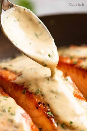 Recette Sauce crémeuse pour saumon 