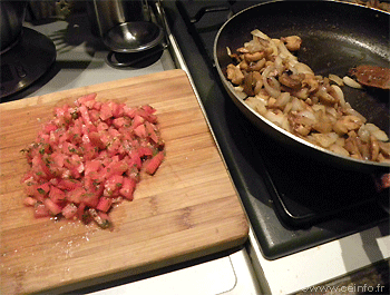 Recette Escalope de veau à l'italienne et son riz jaune 