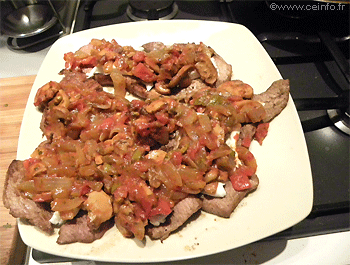 Recette Escalope de veau à l'italienne et son riz jaune 