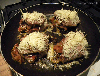 Recette Escalope de veau à l'italienne et son riz jaune 