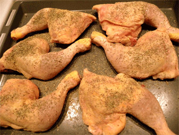 Recette Cuisses de poulet au four et frites maison 