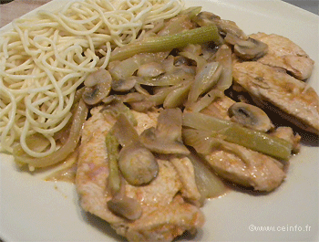 Recette Escalopes de poulet au fenouil et champignons émincés [recette facile] 