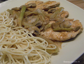 Recette Escalopes de poulet au fenouil et champignons émincés [recette facile] 