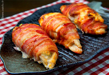 Recette Rouleaux de poulet au bacon 